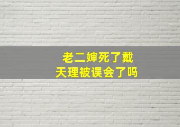 老二婶死了戴天理被误会了吗