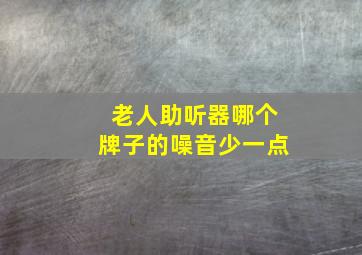 老人助听器哪个牌子的噪音少一点