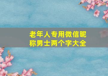 老年人专用微信昵称男士两个字大全