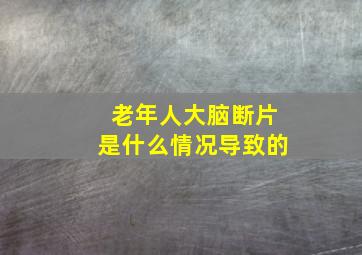 老年人大脑断片是什么情况导致的