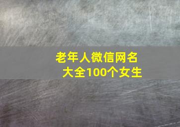 老年人微信网名大全100个女生