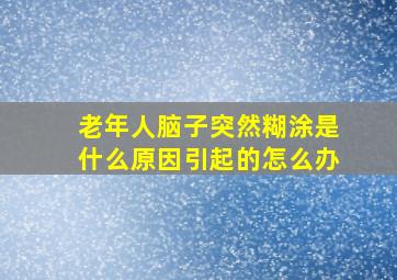 老年人脑子突然糊涂是什么原因引起的怎么办