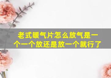 老式暖气片怎么放气是一个一个放还是放一个就行了