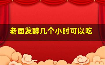 老面发酵几个小时可以吃