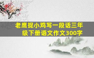 老鹰捉小鸡写一段话三年级下册语文作文300字