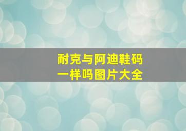 耐克与阿迪鞋码一样吗图片大全