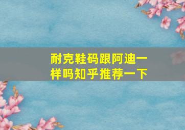 耐克鞋码跟阿迪一样吗知乎推荐一下