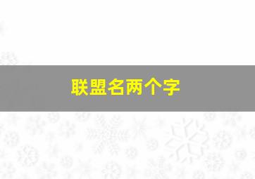 联盟名两个字