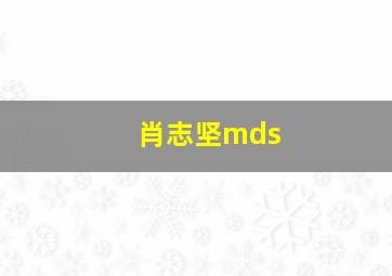 肖志坚mds