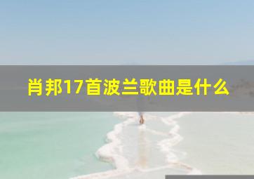 肖邦17首波兰歌曲是什么