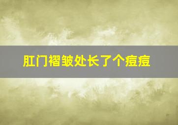 肛门褶皱处长了个痘痘