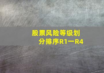 股票风险等级划分排序R1一R4