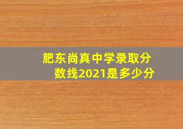 肥东尚真中学录取分数线2021是多少分