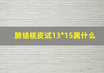 肺结核皮试13*15属什么