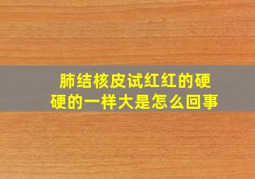 肺结核皮试红红的硬硬的一样大是怎么回事