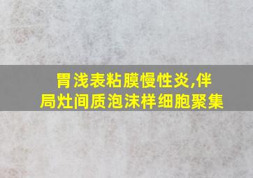 胃浅表粘膜慢性炎,伴局灶间质泡沫样细胞聚集