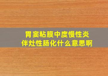 胃窦粘膜中度慢性炎伴灶性肠化什么意思啊