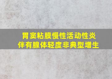 胃窦粘膜慢性活动性炎伴有腺体轻度非典型增生