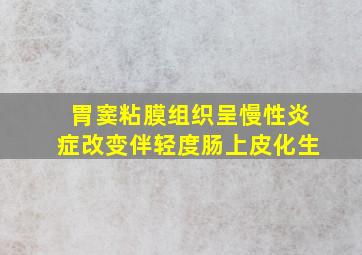 胃窦粘膜组织呈慢性炎症改变伴轻度肠上皮化生