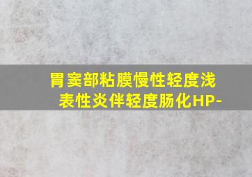 胃窦部粘膜慢性轻度浅表性炎伴轻度肠化HP-