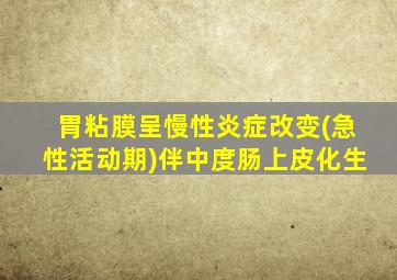 胃粘膜呈慢性炎症改变(急性活动期)伴中度肠上皮化生