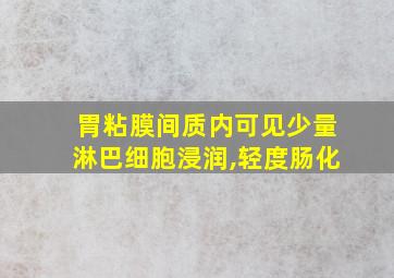 胃粘膜间质内可见少量淋巴细胞浸润,轻度肠化