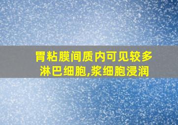 胃粘膜间质内可见较多淋巴细胞,浆细胞浸润