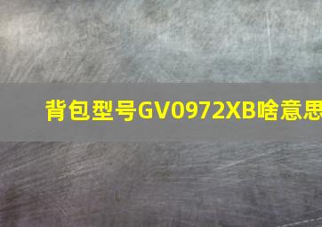 背包型号GV0972XB啥意思