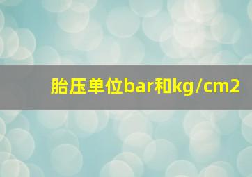 胎压单位bar和kg/cm2