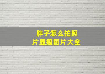 胖子怎么拍照片显瘦图片大全