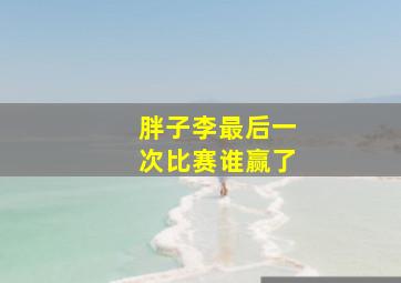 胖子李最后一次比赛谁赢了