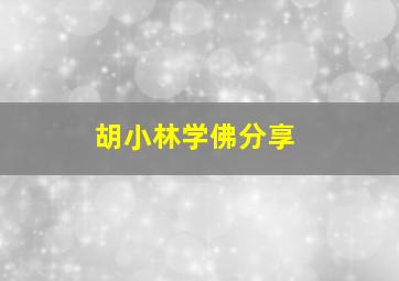 胡小林学佛分享