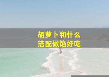 胡萝卜和什么搭配做馅好吃