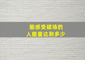 能感受磁场的人能量达到多少