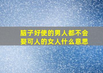 脑子好使的男人都不会娶可人的女人什么意思