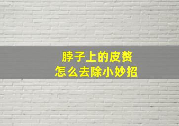 脖子上的皮赘怎么去除小妙招