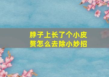 脖子上长了个小皮赘怎么去除小妙招