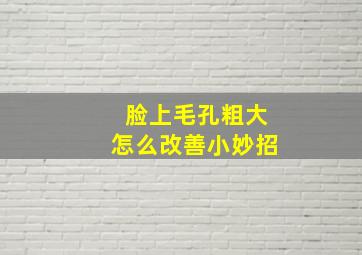 脸上毛孔粗大怎么改善小妙招