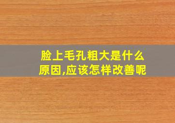 脸上毛孔粗大是什么原因,应该怎样改善呢