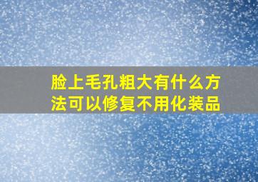 脸上毛孔粗大有什么方法可以修复不用化装品