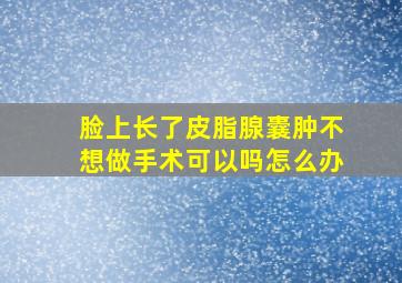 脸上长了皮脂腺囊肿不想做手术可以吗怎么办