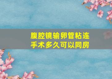 腹腔镜输卵管粘连手术多久可以同房