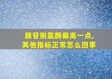 腺苷脱氨酶偏高一点,其他指标正常怎么回事