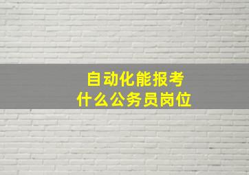 自动化能报考什么公务员岗位