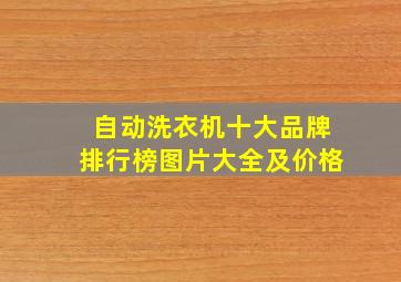 自动洗衣机十大品牌排行榜图片大全及价格