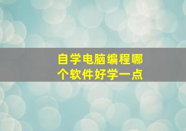 自学电脑编程哪个软件好学一点