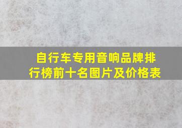 自行车专用音响品牌排行榜前十名图片及价格表