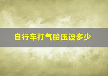 自行车打气胎压设多少