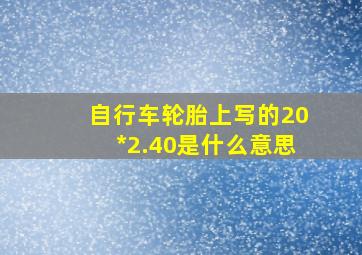 自行车轮胎上写的20*2.40是什么意思