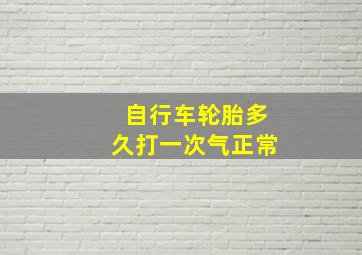 自行车轮胎多久打一次气正常